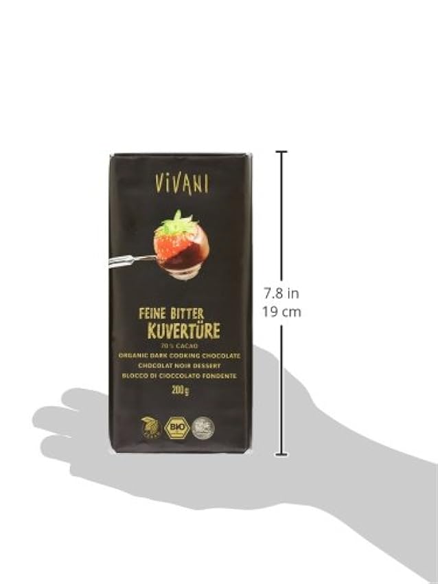Vivani Chocolat Noir Bio 200 g - Lot de 4 LYWca4dt
