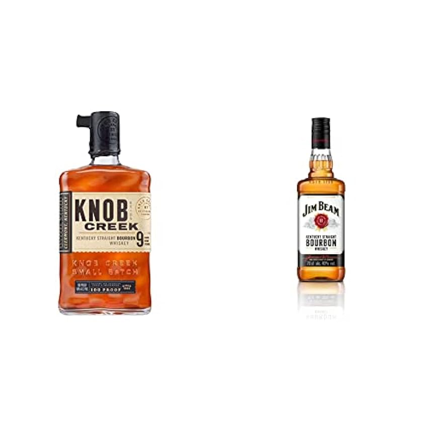 Knob Creek Kentucky Straight Bourbon Whiskey, Whisky Americain 50% - 70cl & Jim Beam White Label Kentucky Straight Bourbon Whiskey, Whisky Américain 40% - 70cl mySCOcbr