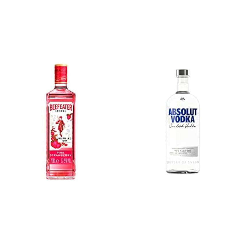 Beefeater Pink Strawberry Flavoured Gin, 70 cl & Absolu