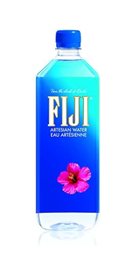 Fiji Water - Eau Artésienne Enrichie en Minéraux Plate des Îles Fidji - Filtration Naturelle, Conditionnée sans Contact avec la Main de l´Homme - lot de 6 Bouteilles PET 1L (6x1L) kuvrATBt