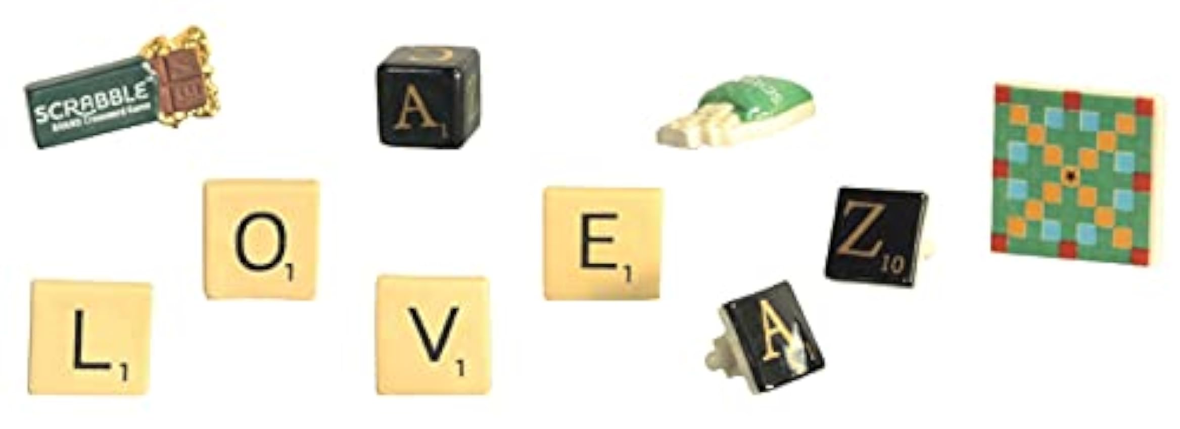 Alcara FaisTonGateau - fèves thème Scrabble de Luxe - Fèves de Collection pour Galette de Rois Epiphanie - 10 fèves Multicolores OmCVHWiY