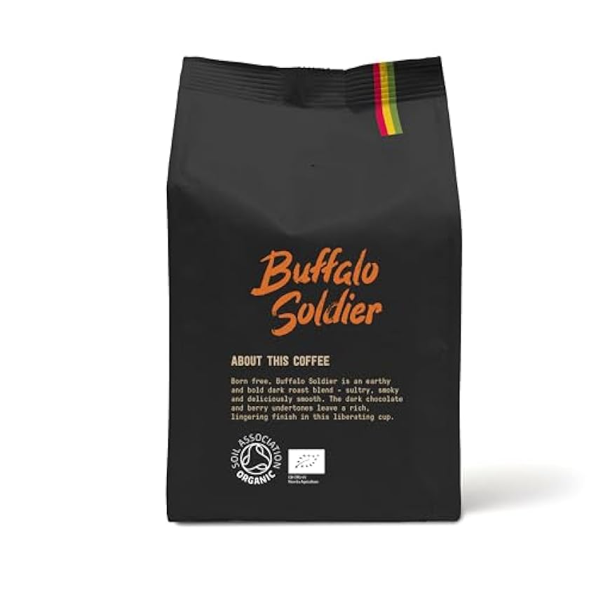 Buffalo Soldier de Marley Coffee, café biologique bio, torréfaction foncée, de la famille de Bob Marley (Café moulu 227 g) lIC0tBxv