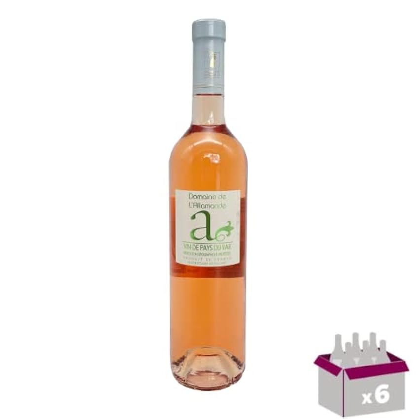 LOT VINS Rosés: Allamande - rosé - vins de pays (6x75cl) LbrWqXvz