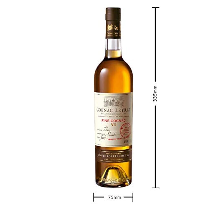 Leyrat, Cognac Fine VS 70cl, 40% alc, Single Estate Cognac Cru Fins Bois, en coffret individuel l523x0uj