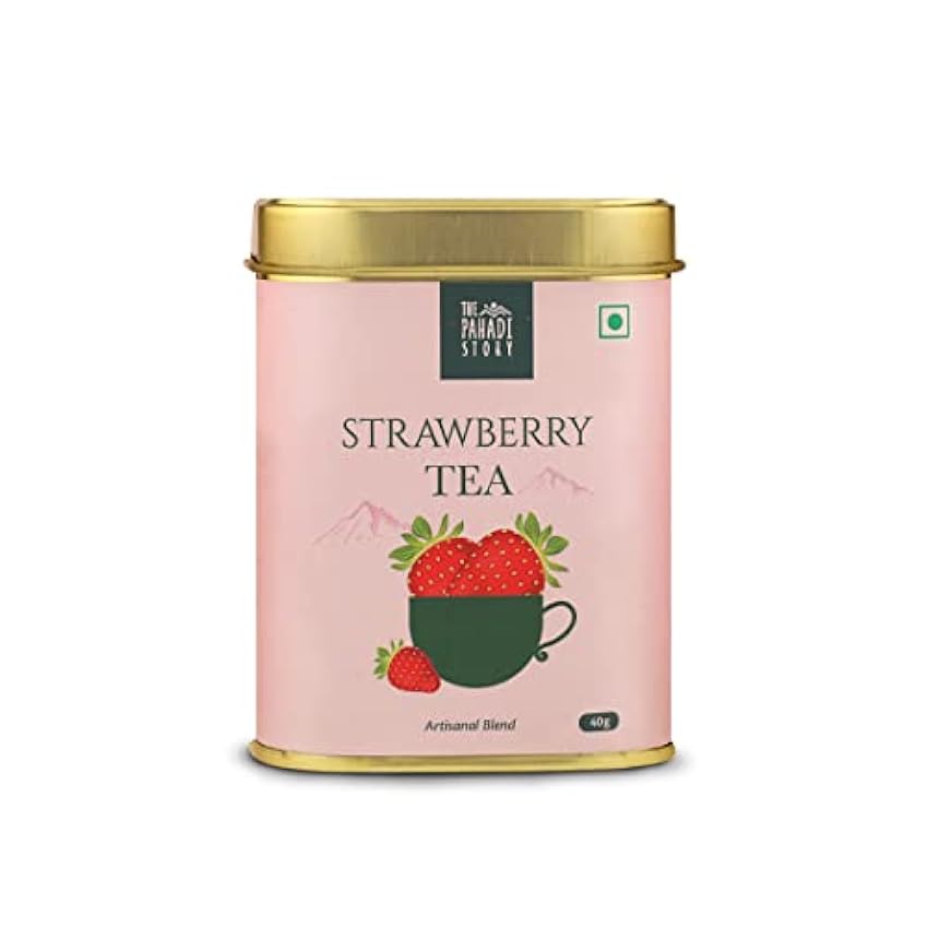 The Pahadi Story Strawberry Green Tea - Real Strawberry