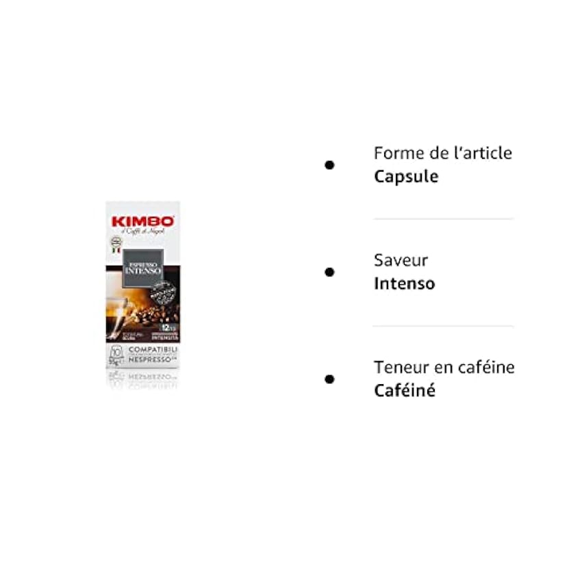 KIMBO intenso - 100 Capsules Compatibles avec les Machines Nespresso®* - Intensité 12 - Opw4nWuN