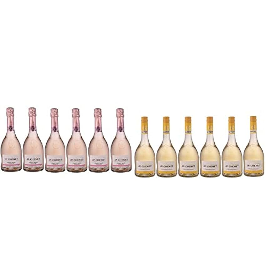 JP Chenet - So Free Sparkling Pinot Noir Vin rosé pétillant sans alcool - Sans arômes ajoutés, goût authentique - Origine : France (6 x 0.75 L) & So Free Chardonnay Vin blanc sans alcool (6 x 0.75 L) lYv7EF9P
