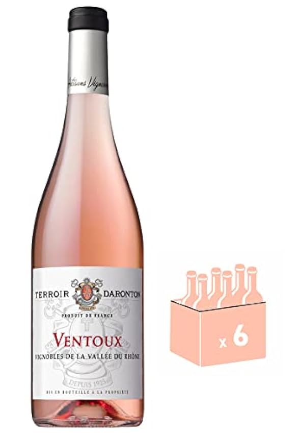 TERROIR DARONTON Rhone Vin Rose Sec AOP Ventoux 75cl - Lot de 6 OOxtloqX