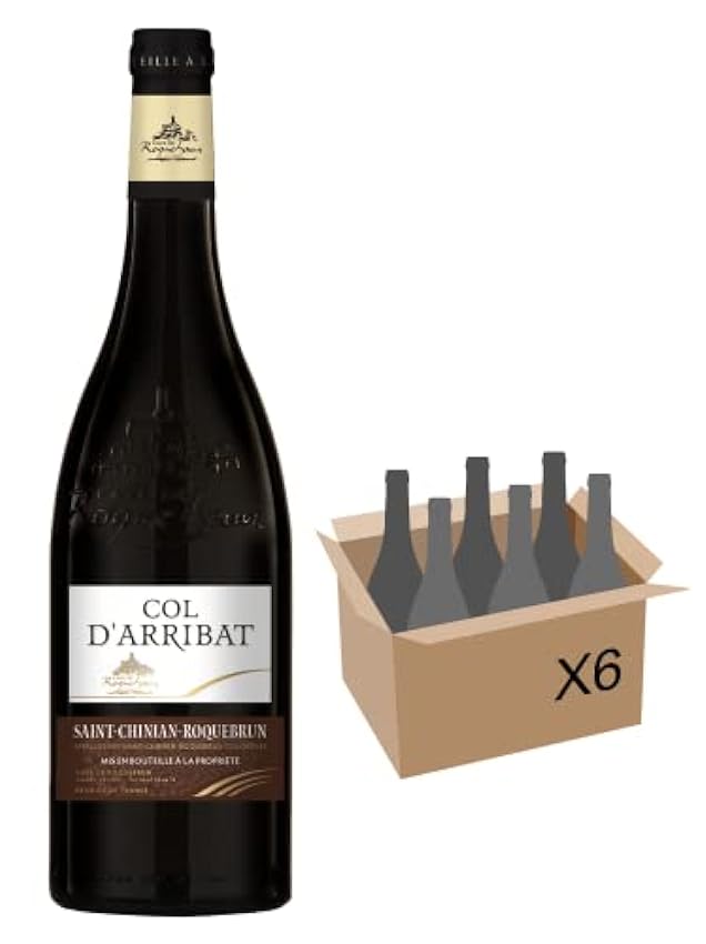 COL D´ARRIBAT Languedoc Vin Rouge Sec AOP Saint-Chinian Roquebrun 75cl - Lot de 6 NpdzQbrE