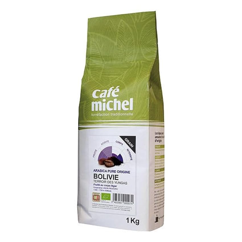 CAFÉ MICHEL - Café en grains Bolivie Arabica 1kg - Vent