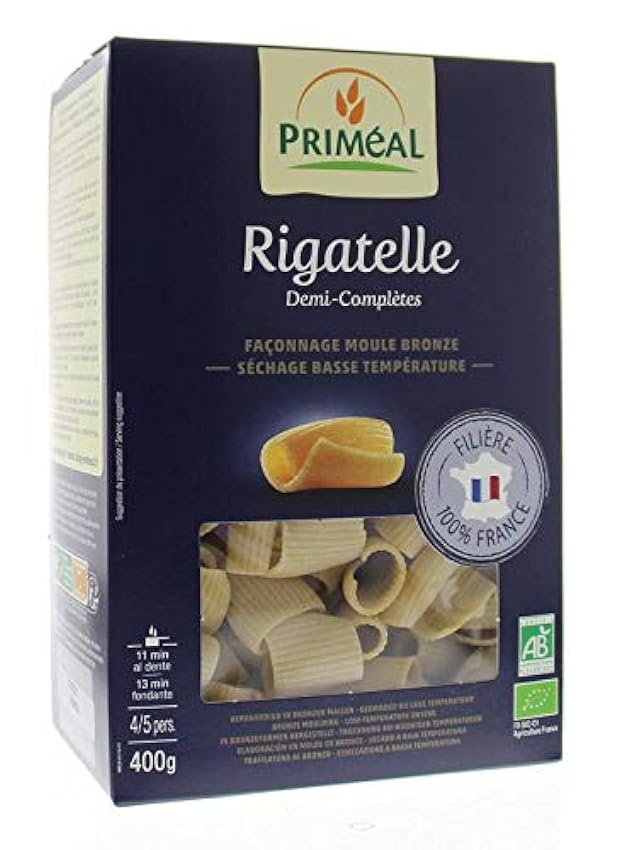 Priméal Pâte Rigatelle 1/2 Complète Moule Bronze 100% France 400 g mf4eL7jy