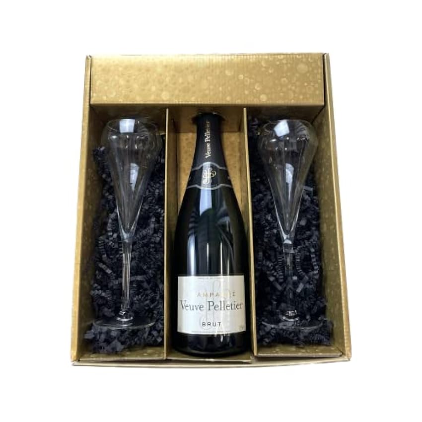 Coffret cadeau Champagne Veuve Pelletier - Or -1 Brut - 2 flutes CHEF & SOMMELIER lMrqvS8e