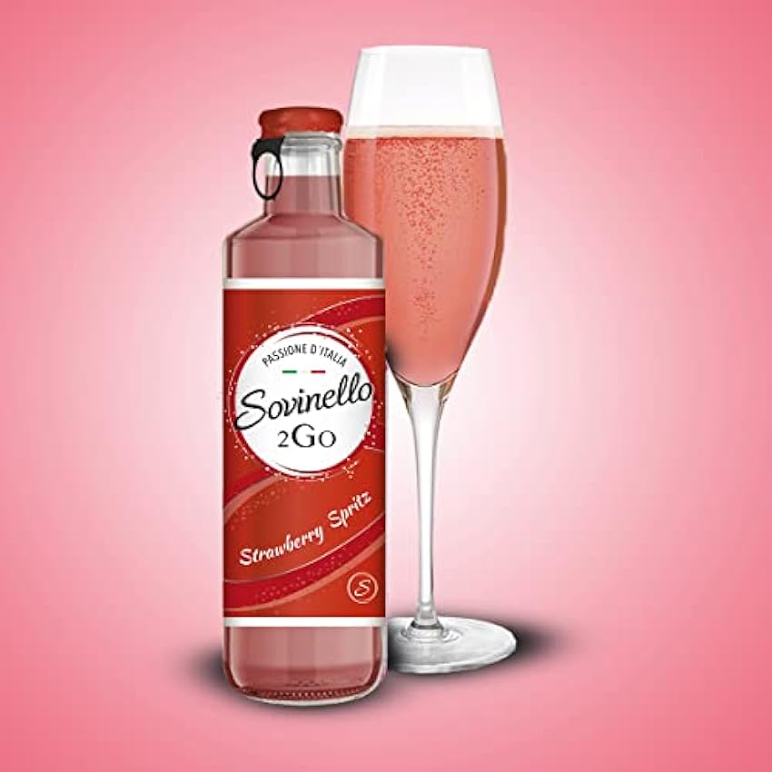 Sovinello 2Go - Strawberry Spritz, cocktail pétillant à base de vin blanc italien (12 x 0,275 L) NRoScd5v