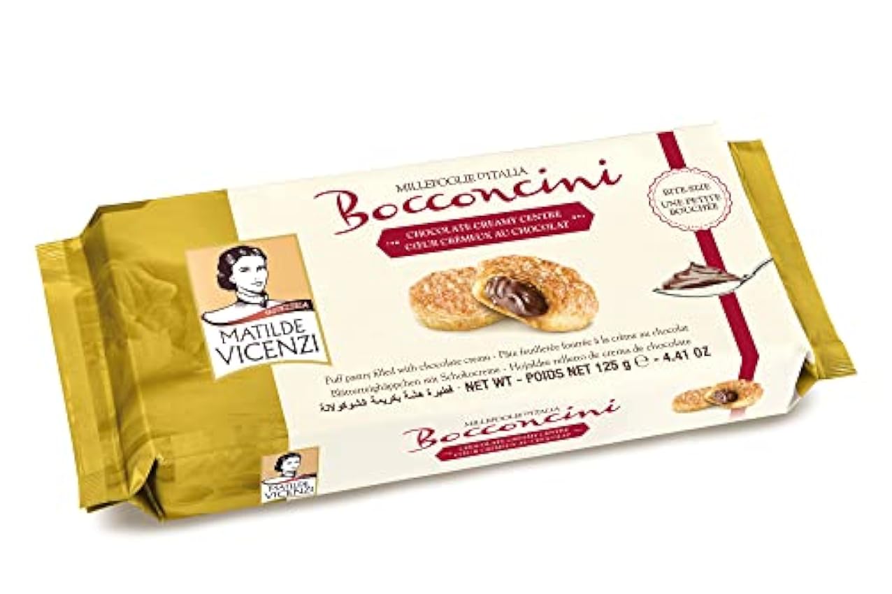 Matilde Vicenzi MilleFoglie Bocconcini 4463 Lot de 16 boîtes de pâte feuilletée italienne avec garniture en crème 16 x 125 g oEECUdJA