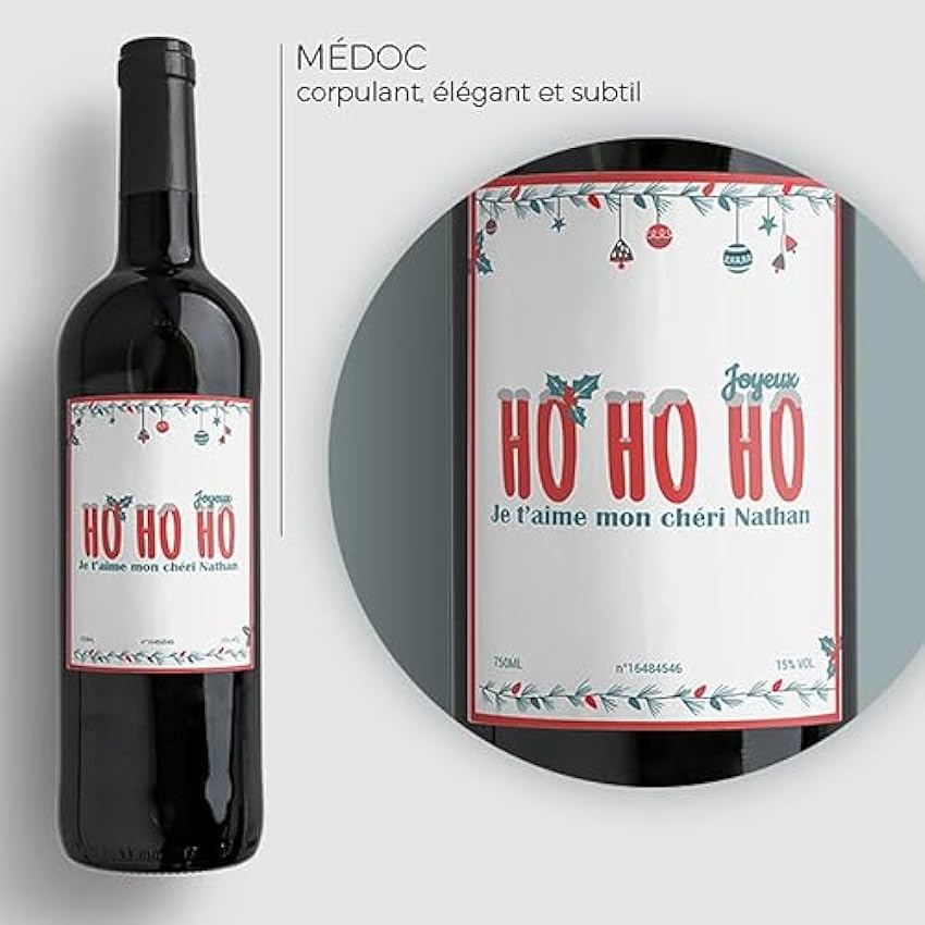 CADEAUX.COM - Bouteilles de vin de Bordeaux à personnaliser - Collection Hohoho ! MYMO9TVl