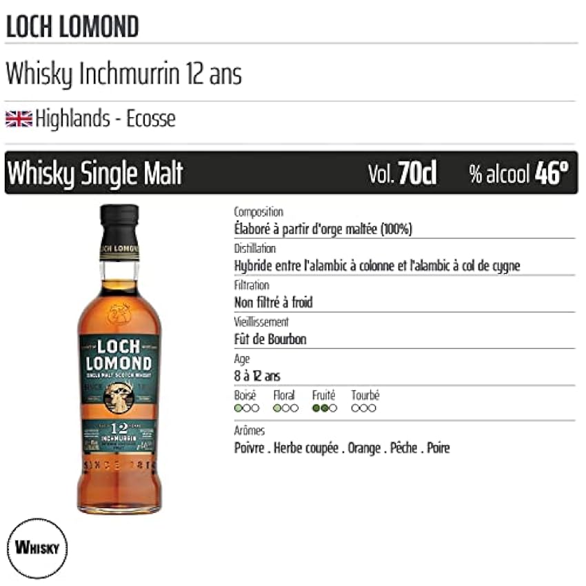 Loch Lomond - Whisky Inchmurrin 12 ans - Origine Royaume-Uni - 70cl NBlMuE1G