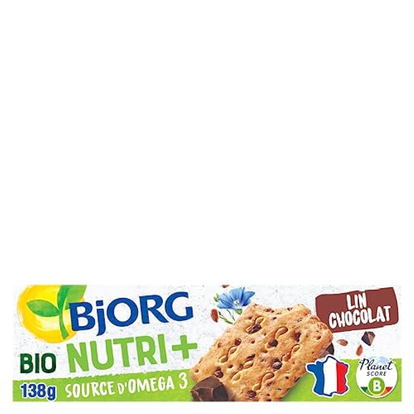 BJORG - Biscuits Céréales Raisins Nutri+ - Biscuits Bio - Au Blé Complet - 33% de Fruits - Sans Huile de Palme - Riche en Fibres - Paquet de 218 g kxsCCuA2