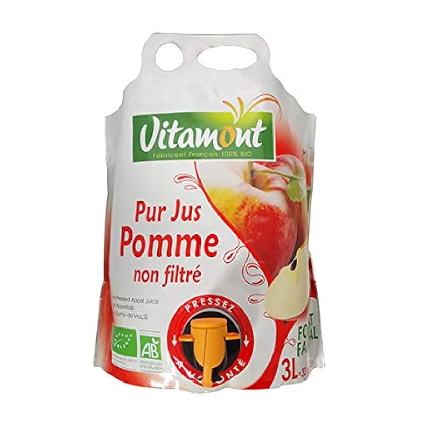 Vitamont - Pur Jus De Pomme Non Filtré - 3 L - Vendu pa