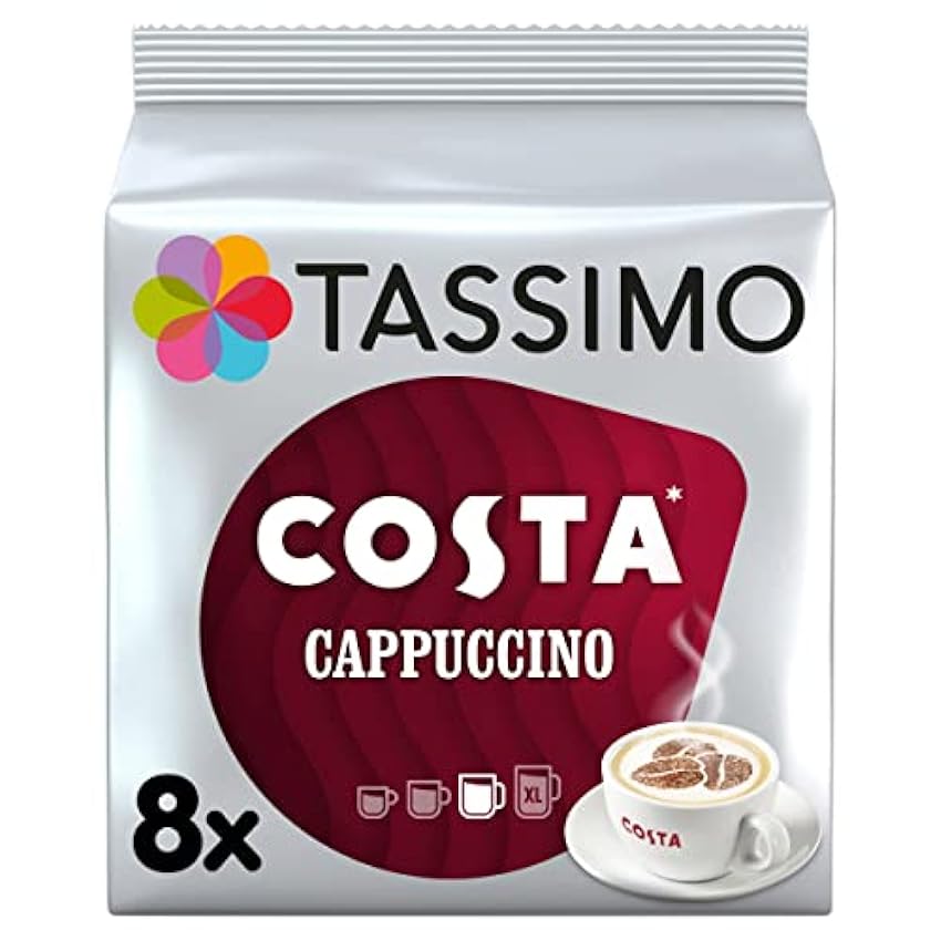TASSIMO Costa Cappuccino 16 discs, 8 servings (Pack of 5, Total 80 discs, 40 servings) KvK0FzsU