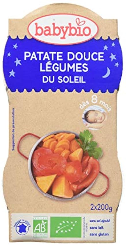 Babybio Bols Patate Douce/Légumes du Soleil 2x200 g ljX