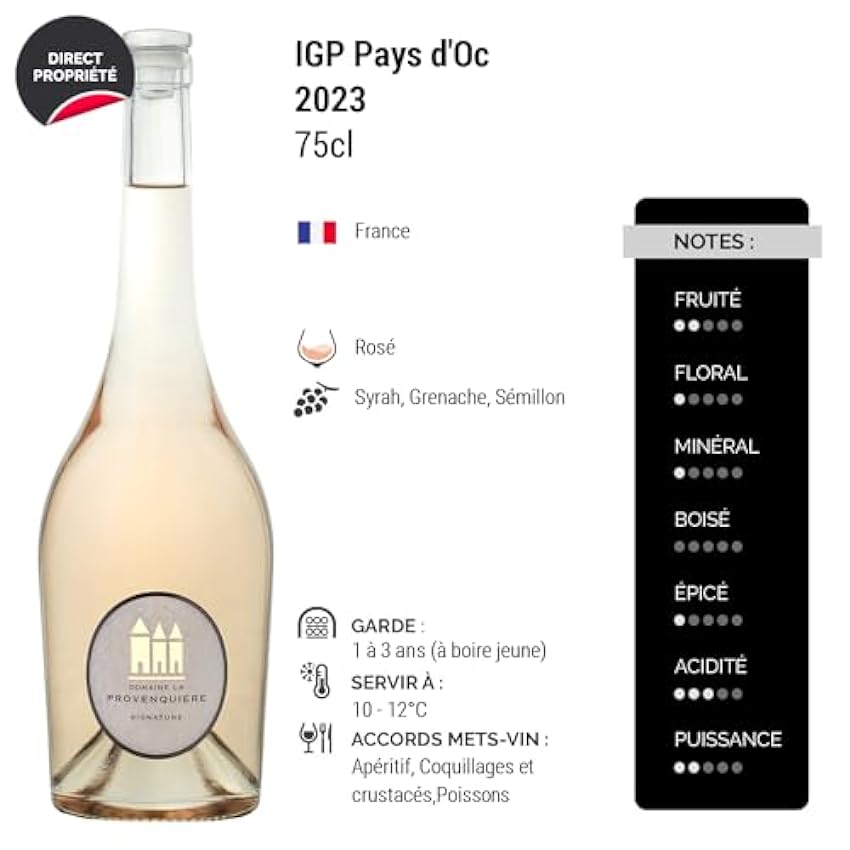 Pays d´Oc Signature - Rosé 2023 - Domaine La Provenquière - Vin Rosé du Languedoc - Roussillon (6x75cl) nY4IKnAC