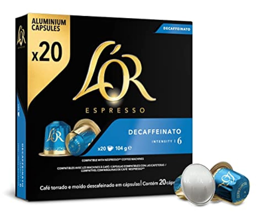 L´Or Espresso Café - 200 Capsules Decaffeinato Intensité 6 - compatibles Nespresso®* (lot de 10 x 20) mEtq4spl