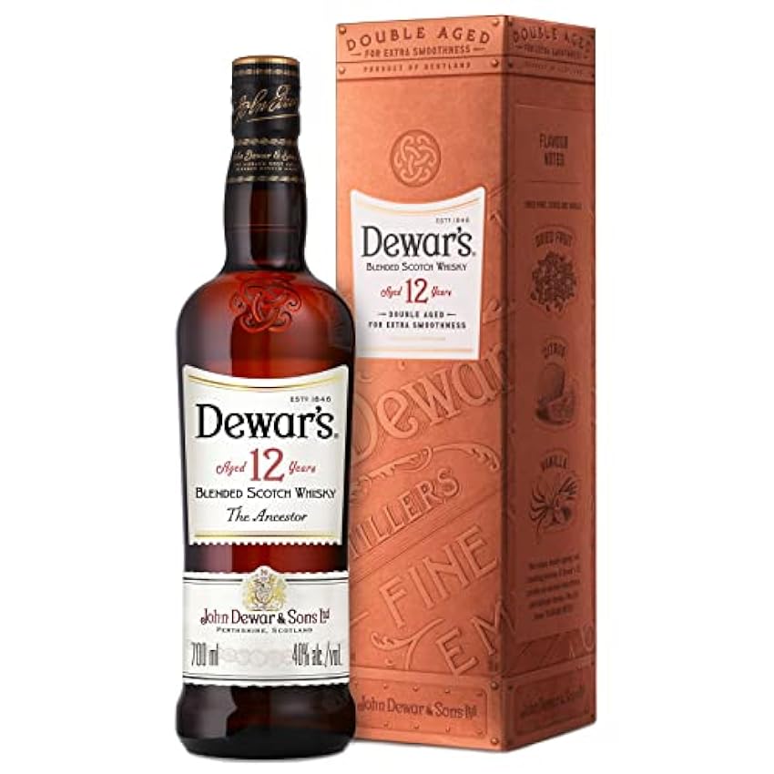 Dewar’s 12 ans Blended Scotch Whisky avec étui cadeau, 