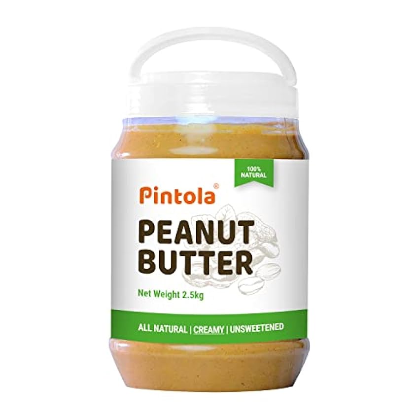 Pintola All Natural Peanut Butter, Creamy, 2.5kg, Unswe