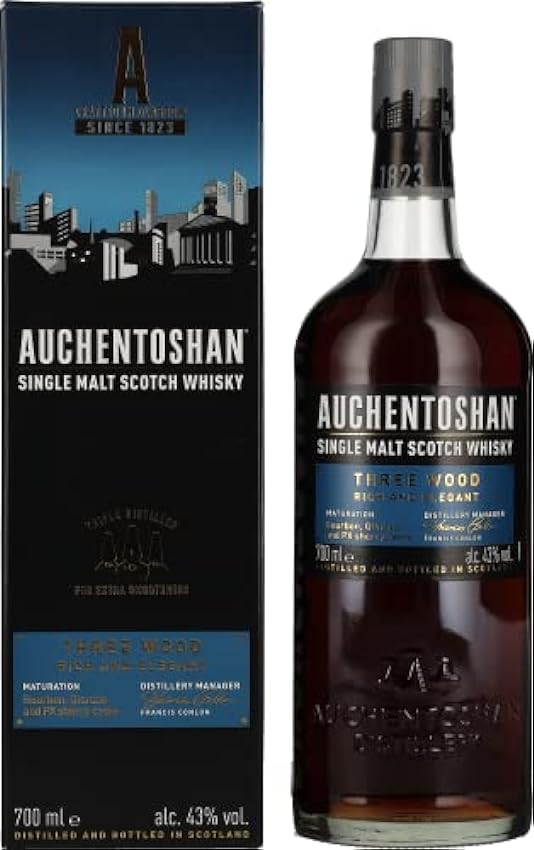Auchentoshan Three Wood Single Malt Scotch avec étui, Whisky Écossais 43% - 70cl LlxOZxSA