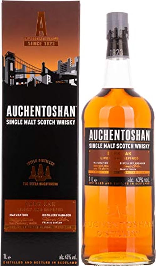 Auchentoshan DARK OAK Single Malt Scotch Whisky 43% Vol. 1l in Giftbox nEuaRUuk