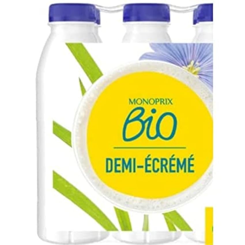 Monoprix Bio Lait demi-écrémé stérilisé UHT Bio - Les 6 bouteilles de 50 cl LbzxGTTw