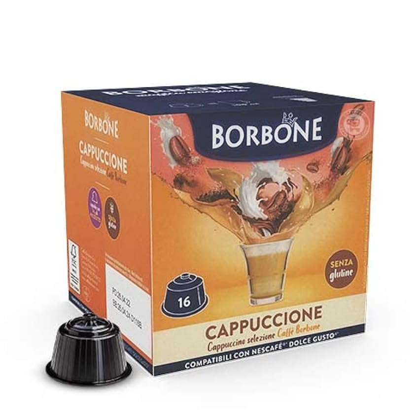 64 Capsules Caffe Borbone compatibles avec Nescafe Dolce Gusto Cappuccione Boisson au Gusto Cappuccino NNkm45qp