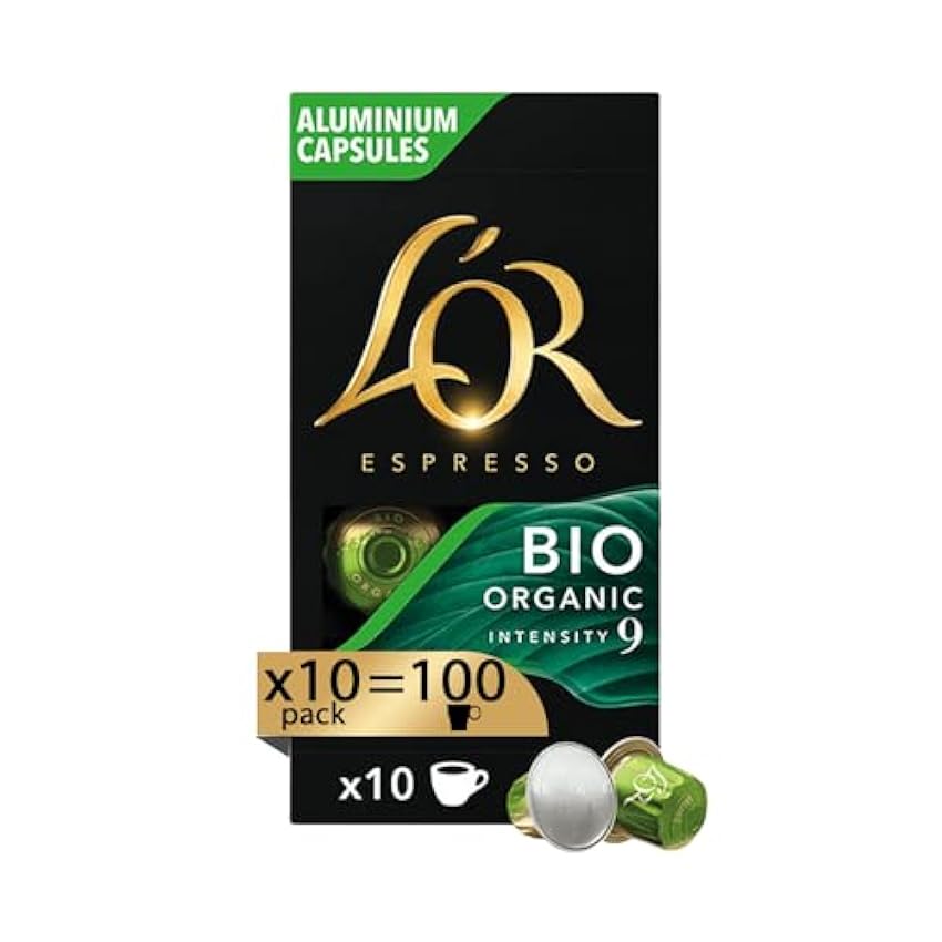 L´Or Espresso Café Bio - 100 Capsules Intensité 9 - compatibles Nespresso®* (lot de 10 x 10) lVWAHxr1