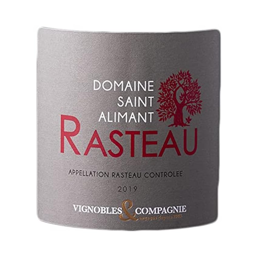 Rasteau Vignobles & Compagnie Rouge 2019 - Domaine Saint Alimant - Vin AOC Rouge de la Vallée du Rhône - Lot de 6x75cl - Cépages Grenache, Syrah - Médaille d´Argent Concours des Vins de la Foire d´Avi nrq4I0x9