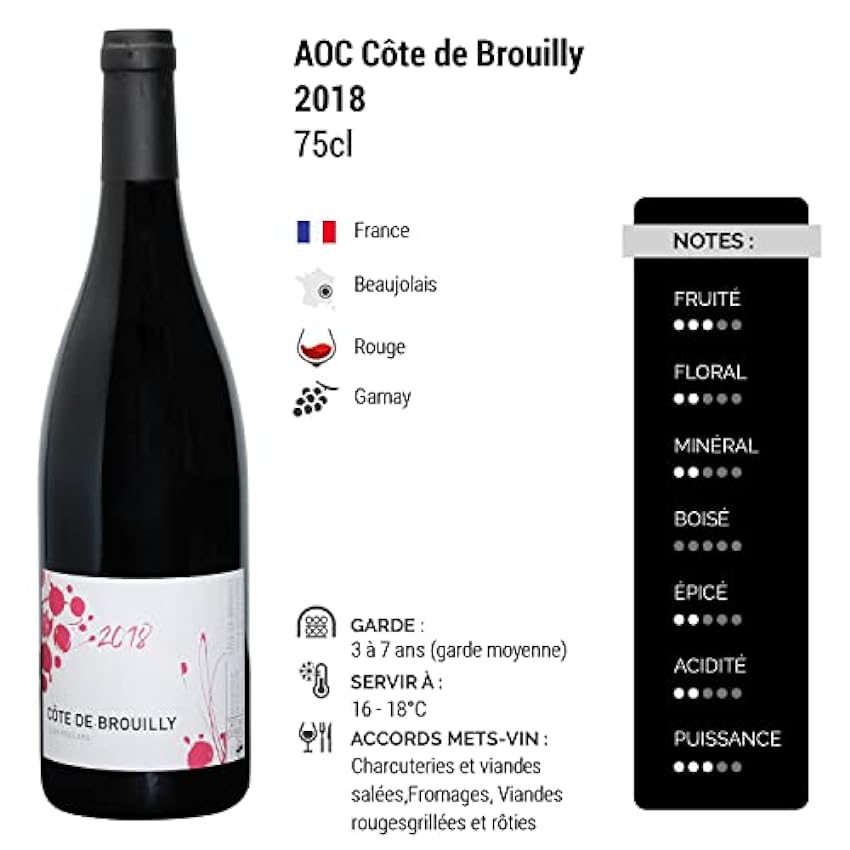 Côte de Brouilly - Rouge 2018 - Alex Foillard - Vin Rouge du Beaujolais (3x75cl) mqFkbHzo