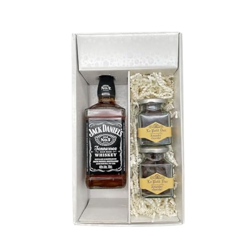 Coffret cadeau Blanc - Whisky - Jack Daniel´s N.7 40° - Amandes de provence enrobées du Petit Duc OCinoKRH