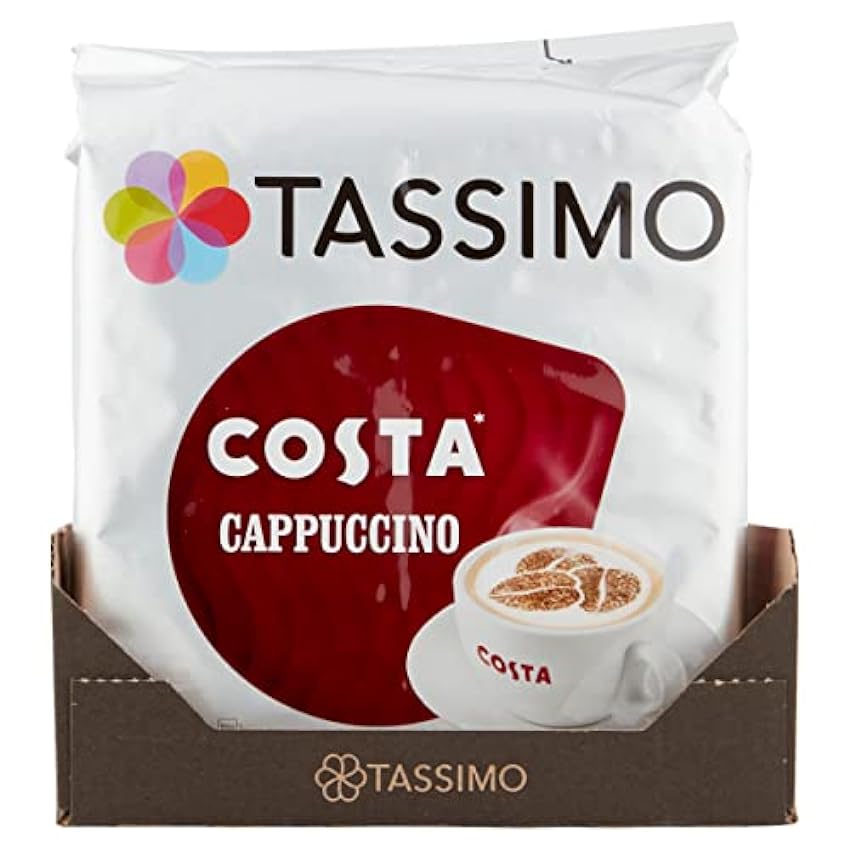 TASSIMO Costa Cappuccino 16 discs, 8 servings (Pack of 5, Total 80 discs, 40 servings) KvK0FzsU