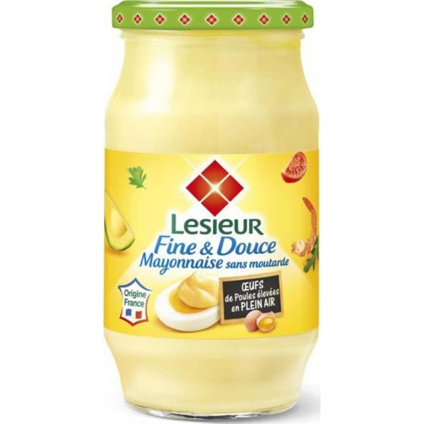 Lesieur Fine & Douce Mayonnaise sans Moutarde 475g (lot