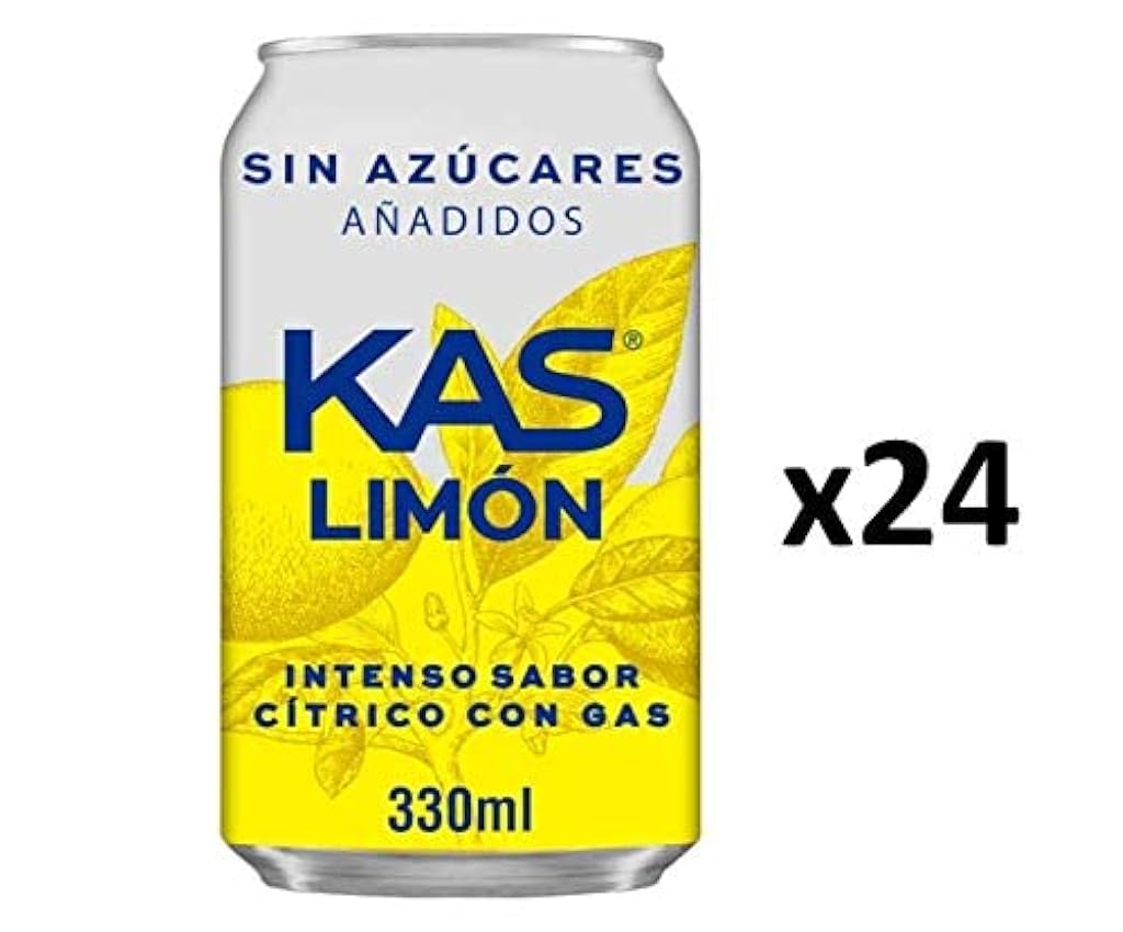KAS Zero Citron 330 ml - Soda au citron sans sucre - Pack de 24 Oi3B3bYm