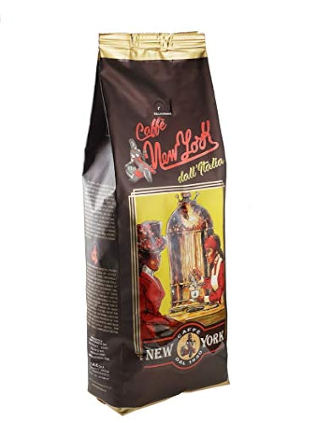 Café New York – EXTRA P – Café en grain, goût puissant et corsé, grains arabica et robusta, à moudre, café espresso italien, mélange spécial bar - qualité supérieure depuis 1930 – 1 kilo, en grain MRcrMVPw