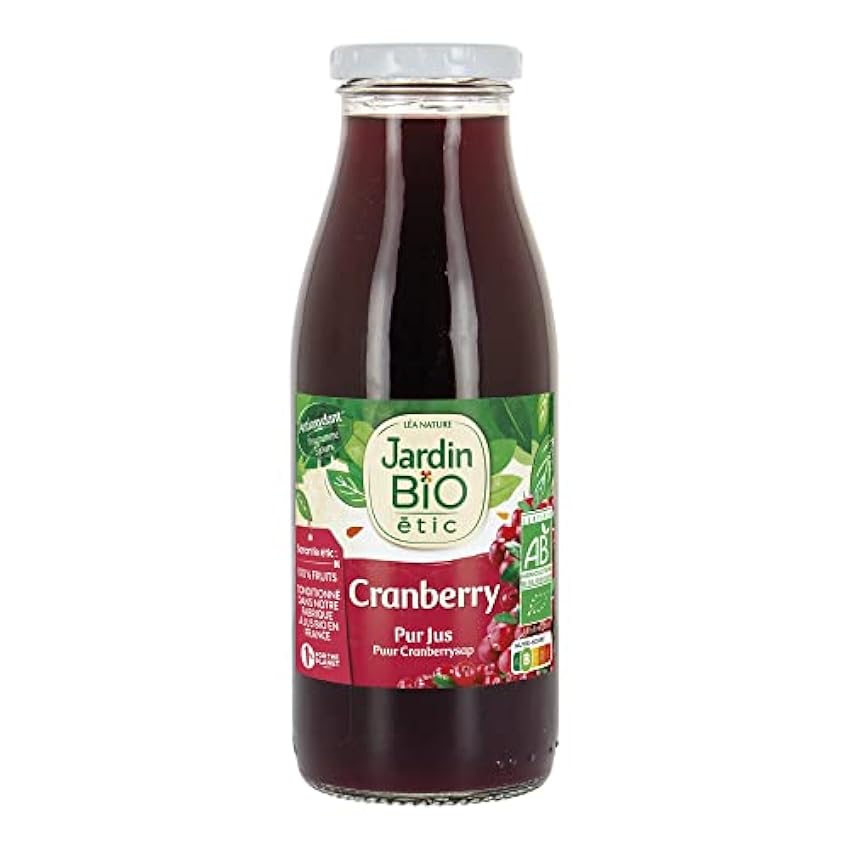 Jardin BiO étic - Pur Jus de cranberry - bio - Thé, infusion et jus - Certifié AB - Bouteille de 50cl LZ4GQzuX