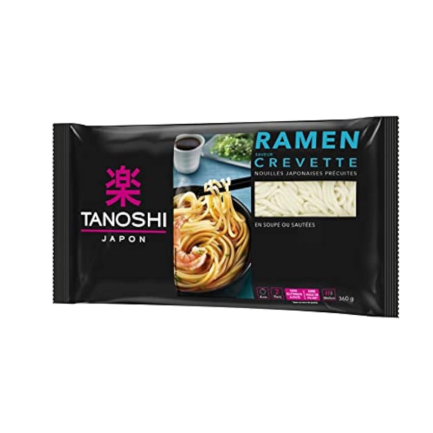 TANOSHI - Ramen Précuites Saveur Crevettes - Nouilles Japonaises Instantanées - Pour 2 Personnes - 360 g - Lot de 6 MwqEw0kI