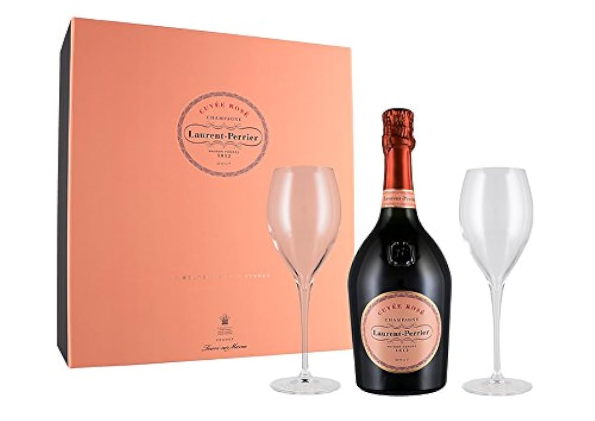 Champagne AOC Cuvée Rosé cofanetto con due flûte Lauren