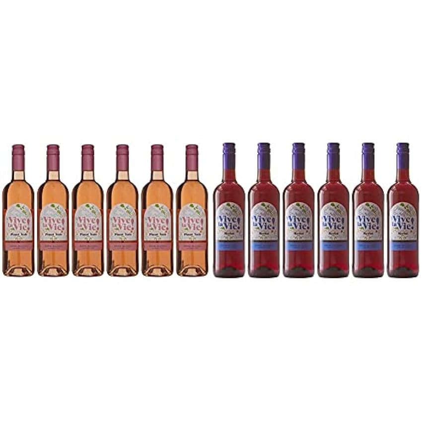 Vive la Vie - Vin Rosé Sans Alcool - 6x75cl & Vin Rouge