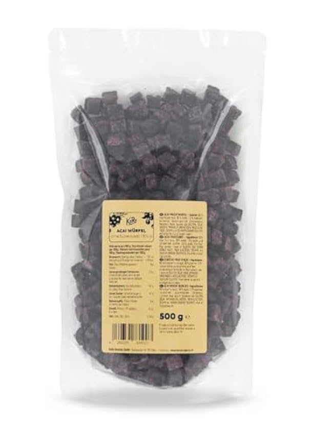 KoRo - Cubes d’açaï sans sucre ajouté 500 g - Superaliment - Fruits secs sans soufre et sans sucre ajouté dans un emballage économique KWUmlJxX