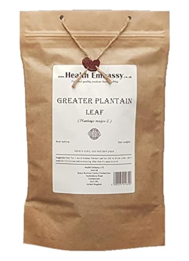 Health Embassy Feuille de Plantain Majeur Tisane | Plantago Major L | Greater Plantain Leaf Tea 100g L7innfc8