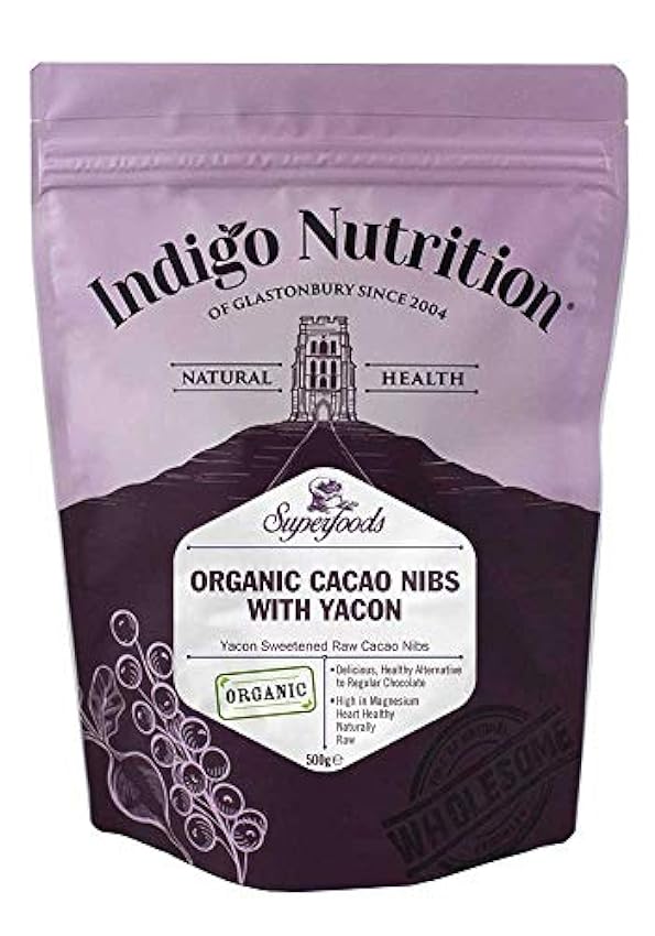 Indigo Herbs Grué De Cacao Cru Sucré au Yacon Bio 500g 