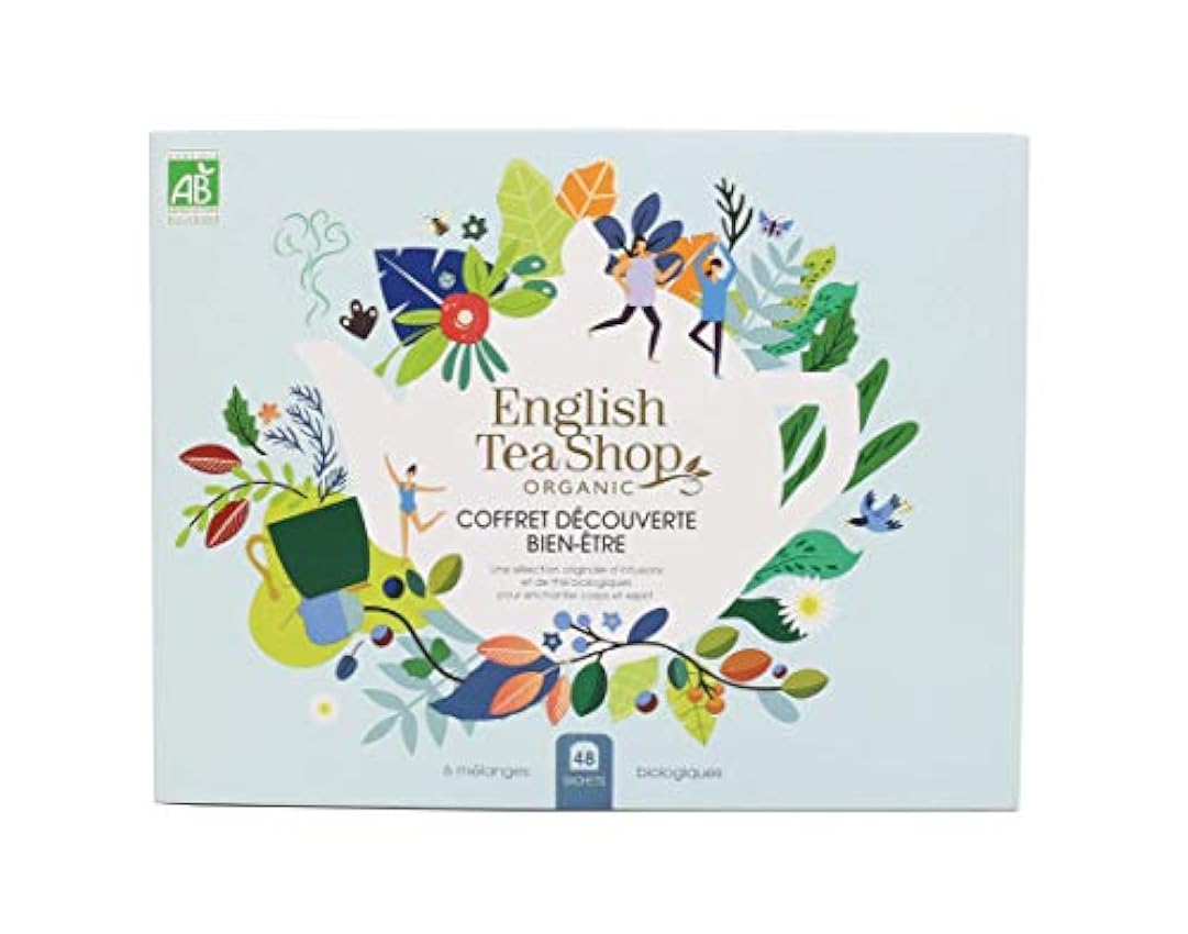 English Tea Shop - Coffret thés et infusions bio Délices d´Hiver - 6 mélanges dans une boîte en carton éco-conçue de 48 sachets - Coffret cadeau mXxW89uy