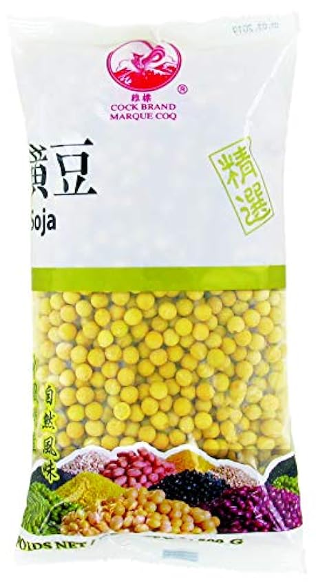 COQ Graines de Soja Jaune 500g (à faire germer ou utiliser pour fabriquer du lait de soja ou du tofu) - Marque Coq (Lot de 4 sachets) mL1PeaRG