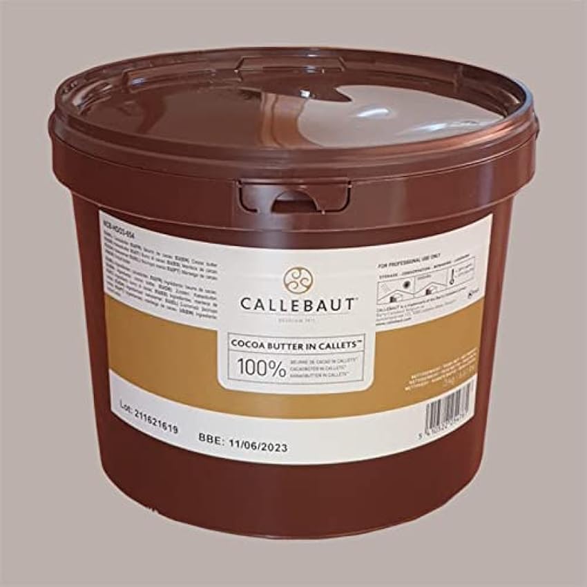 Lucgel Srl 3 kg Beurre de Cacao Callebaut en boutons Callebaut | Graisse végétale | Chocolat nOfSUZWN